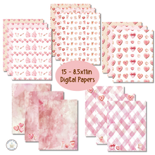 Load image into Gallery viewer, Valentine's Coffee and Cookies Digital Paper Pack {DIGITAL DOWNLOAD}