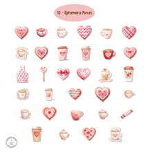 Load image into Gallery viewer, Valentine's Coffee and Cookies Digital Paper Pack {DIGITAL DOWNLOAD}