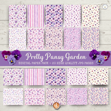 Load image into Gallery viewer, Pretty Pansy Garden Digital Paper Pack {DIGITAL DOWNLOAD}