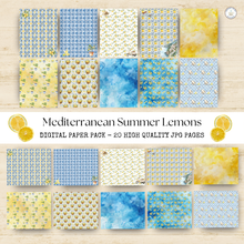Load image into Gallery viewer, Mediterranean Summer Lemons Digital Paper Pack {DIGITAL DOWNLOAD}