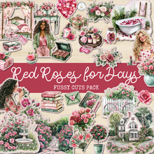 Load image into Gallery viewer, Red Roses for Days Fussy Cuts Pack {DIGITAL DOWNLOAD}