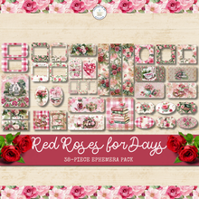 Load image into Gallery viewer, Red Roses for Days Ephemera Pack {DIGITAL DOWNLOAD}