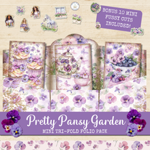 Load image into Gallery viewer, Pretty Pansy Garden Mini Tri-Fold Folio Pack {DIGITAL DOWNLOAD}
