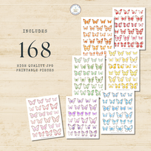 Load image into Gallery viewer, Rainbow Gingham Butterflies Fussy Cuts Pack {DIGITAL DOWNLOAD}