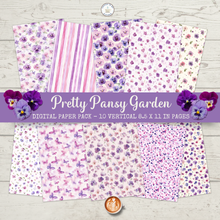 Load image into Gallery viewer, Pretty Pansy Garden Digital Paper Pack {DIGITAL DOWNLOAD}