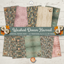 Load image into Gallery viewer, Washed Denim Harvest Digital Paper Pack {DIGITAL DOWNLOAD}
