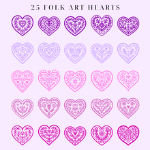 Load image into Gallery viewer, Folk Art Hearts SVG Pack - DIGITAL DOWNLOAD