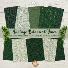 Load image into Gallery viewer, Vintage Botanical Vines Digital Paper Pack {DIGITAL DOWNLOAD}