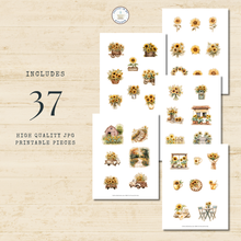 Load image into Gallery viewer, Sunflower Summer Days Fussy Cuts Pack {DIGITAL DOWNLOAD}