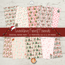 Load image into Gallery viewer, Twinkling Forest Friends Digital Paper Pack {DIGITAL DOWNLOAD}