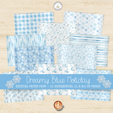 Load image into Gallery viewer, Dreamy Blue Holiday Digital Paper Pack {DIGITAL DOWNLOAD}