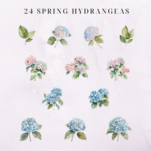 Load image into Gallery viewer, Spring Hydrangeas Clipart Pack DIGITAL DOWNLOAD