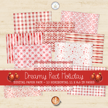 Load image into Gallery viewer, Dreamy Red Holiday Digital Paper Pack {DIGITAL DOWNLOAD}