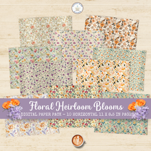Load image into Gallery viewer, Floral Heirloom Blooms Digital Paper Pack {DIGITAL DOWNLOAD}