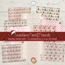 Load image into Gallery viewer, Twinkling Forest Friends Digital Paper Pack {DIGITAL DOWNLOAD}