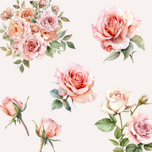 Load image into Gallery viewer, Romantic Pink Roses Clipart Pack, DIGITAL DOWNLOAD