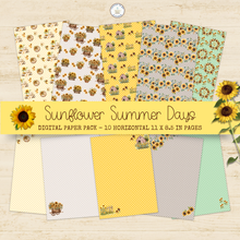 Load image into Gallery viewer, Sunflower Summer Days Digital Paper Pack {DIGITAL DOWNLOAD}