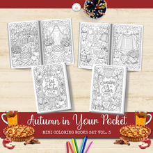 Load image into Gallery viewer, Autumn in Your Pocket Mini Coloring Books Set Vol. 3 {DIGITAL DOWNLOAD}