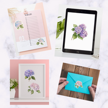Load image into Gallery viewer, Spring Hydrangeas Clipart Pack DIGITAL DOWNLOAD