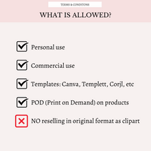 Load image into Gallery viewer, Romantic Pink Roses Clipart Pack, DIGITAL DOWNLOAD