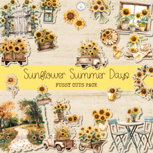 Load image into Gallery viewer, Sunflower Summer Days Fussy Cuts Pack {DIGITAL DOWNLOAD}