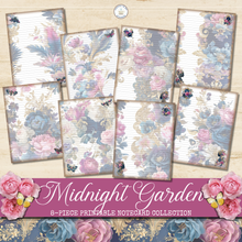 Load image into Gallery viewer, Midnight Garden 8-Piece Printable Notecard Collection {DIGITAL DOWNLOAD}
