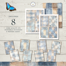 Load image into Gallery viewer, Blue Butterfly Inspirational 8-Piece Printable Notecard Collection {DIGITAL DOWNLOAD}
