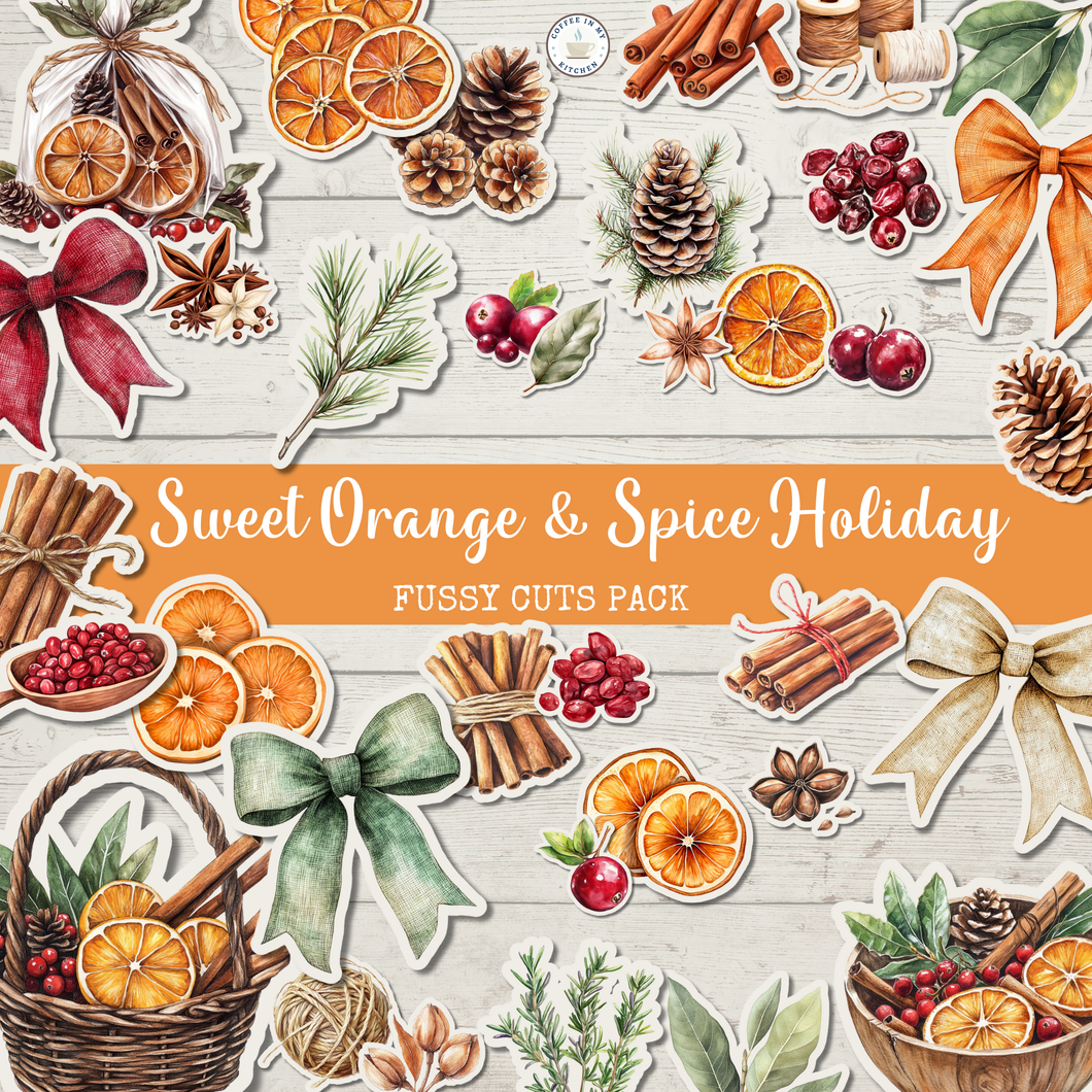 Sweet Orange & Spice Holiday Fussy Cuts Pack {DIGITAL DOWNLOAD}