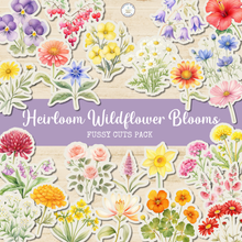 Load image into Gallery viewer, Heirloom Wildflower Blooms Fussy Cuts Pack {DIGITAL DOWNLOAD}

