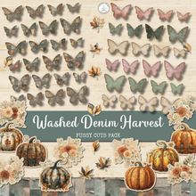 Load image into Gallery viewer, Washed Denim Harvest Fussy Cuts Pack {DIGITAL DOWNLOAD}
