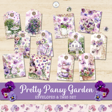 Load image into Gallery viewer, Pretty Pansy Garden Envelopes &amp; Tags Set {DIGITAL DOWNLOAD}
