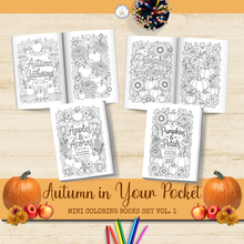 Load image into Gallery viewer, Autumn in Your Pocket Mini Coloring Books Set Vol. 1 {DIGITAL DOWNLOAD}
