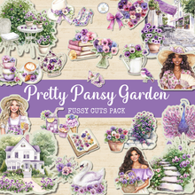 Load image into Gallery viewer, Pretty Pansy Garden Fussy Cuts Pack {DIGITAL DOWNLOAD}
