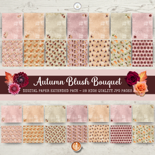 Load image into Gallery viewer, Autumn Blush Bouquet Digital Paper Extended Pack {DIGITAL DOWNLOAD}
