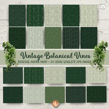 Load image into Gallery viewer, Vintage Botanical Vines Digital Paper Pack {DIGITAL DOWNLOAD}
