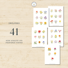 Load image into Gallery viewer, Heirloom Wildflower Blooms Fussy Cuts Pack {DIGITAL DOWNLOAD}
