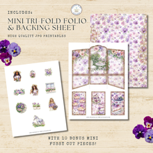 Load image into Gallery viewer, Pretty Pansy Garden Mini Tri-Fold Folio Pack {DIGITAL DOWNLOAD}
