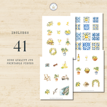 Load image into Gallery viewer, Mediterranean Summer Lemons Fussy Cuts Pack {DIGITAL DOWNLOAD}
