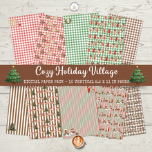 Load image into Gallery viewer, Cozy Holiday Village Digital Paper Pack {DIGITAL DOWNLOAD]
