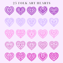 Load image into Gallery viewer, Folk Art Hearts SVG Pack - DIGITAL DOWNLOAD
