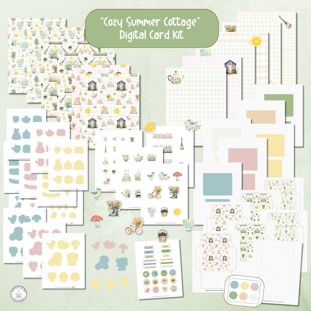 Cozy Summer Cottage Digital Card Kit {DIGITAL DOWNLOAD}