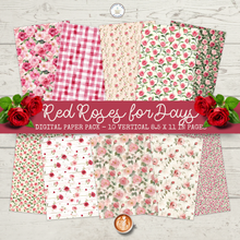 Load image into Gallery viewer, Red Roses for Days Digital Paper Pack {DIGITAL DOWNLOAD}

