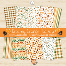 Load image into Gallery viewer, Dreamy Orange Holiday Digital Paper Pack {DIGITAL DOWNLOAD}
