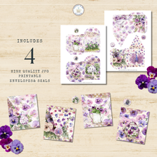 Load image into Gallery viewer, Pretty Pansy Garden Envelopes &amp; Tags Set {DIGITAL DOWNLOAD}
