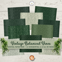 Load image into Gallery viewer, Vintage Botanical Vines Digital Paper Pack {DIGITAL DOWNLOAD}
