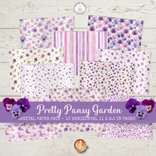 Load image into Gallery viewer, Pretty Pansy Garden Digital Paper Pack {DIGITAL DOWNLOAD}
