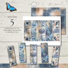 Load image into Gallery viewer, Blue Butterfly Inspirational 5-Piece Printable Bookmark Collection {DIGITAL DOWNLOAD}

