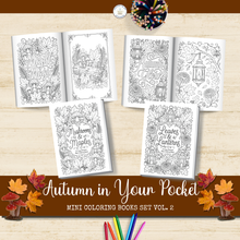 Load image into Gallery viewer, Autumn in Your Pocket Mini Coloring Books Set Vol. 2 {DIGITAL DOWNLOAD}
