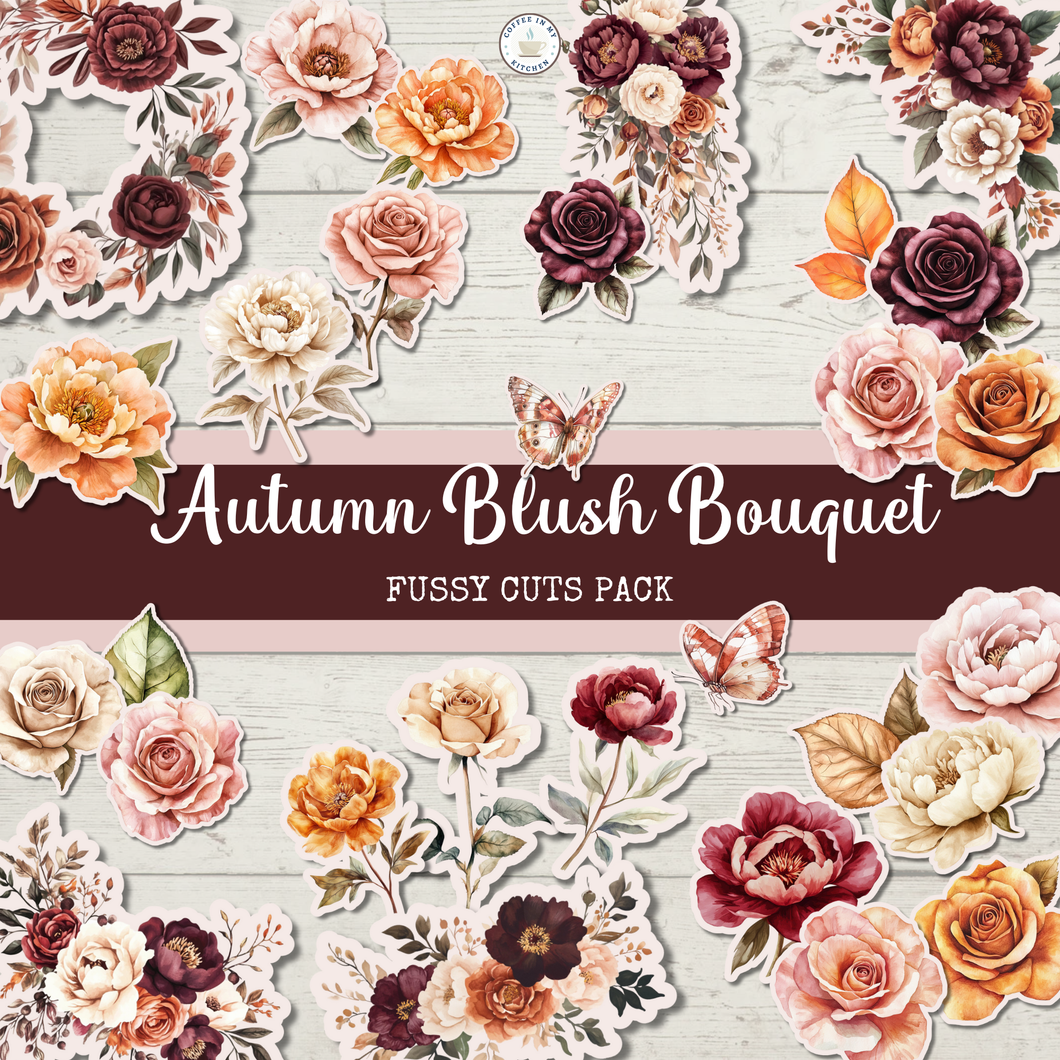 Autumn Blush Bouquet Fussy Cuts Pack {DIGITAL DOWNLOAD}