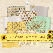Load image into Gallery viewer, Sunflower Summer Days Digital Paper Pack {DIGITAL DOWNLOAD}
